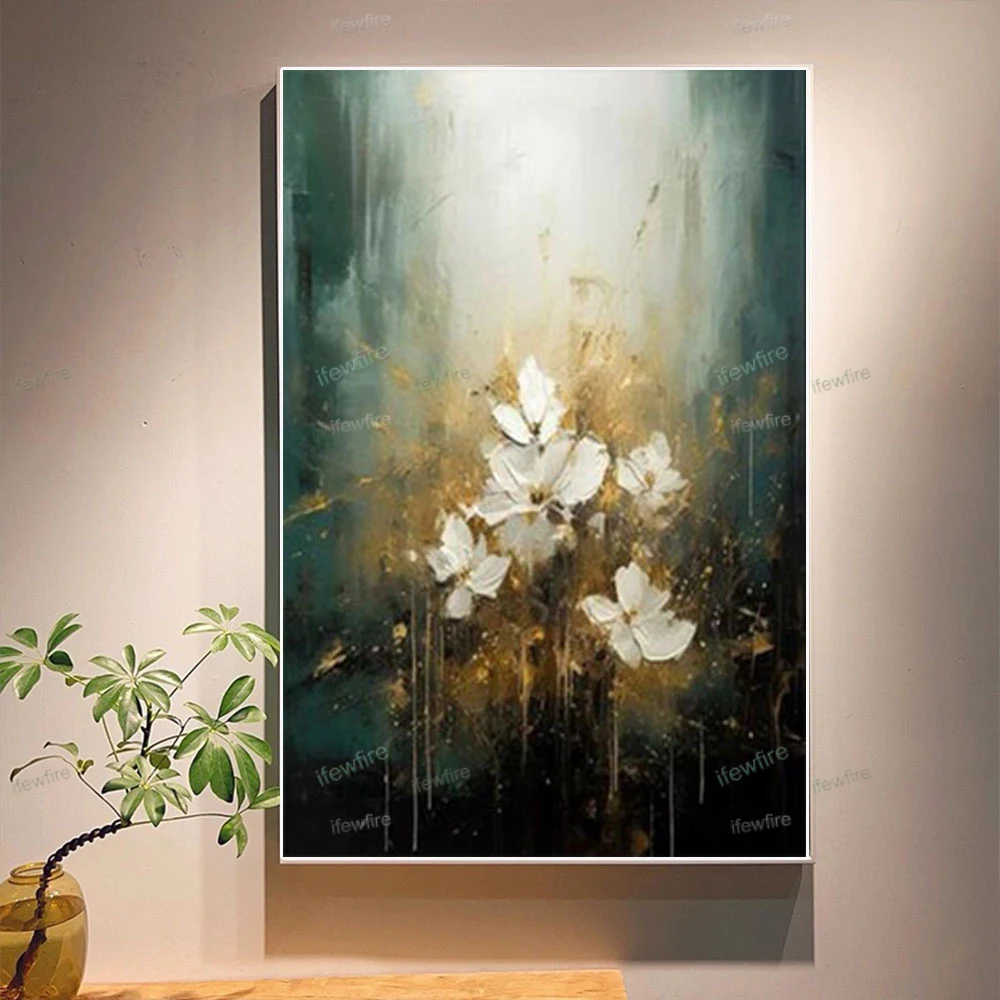

Hand Painted Oil Paintings on Canvas Lots of Pink Roses Hotel Decor Wall Art Pictures for home Decor Living Room interior mural