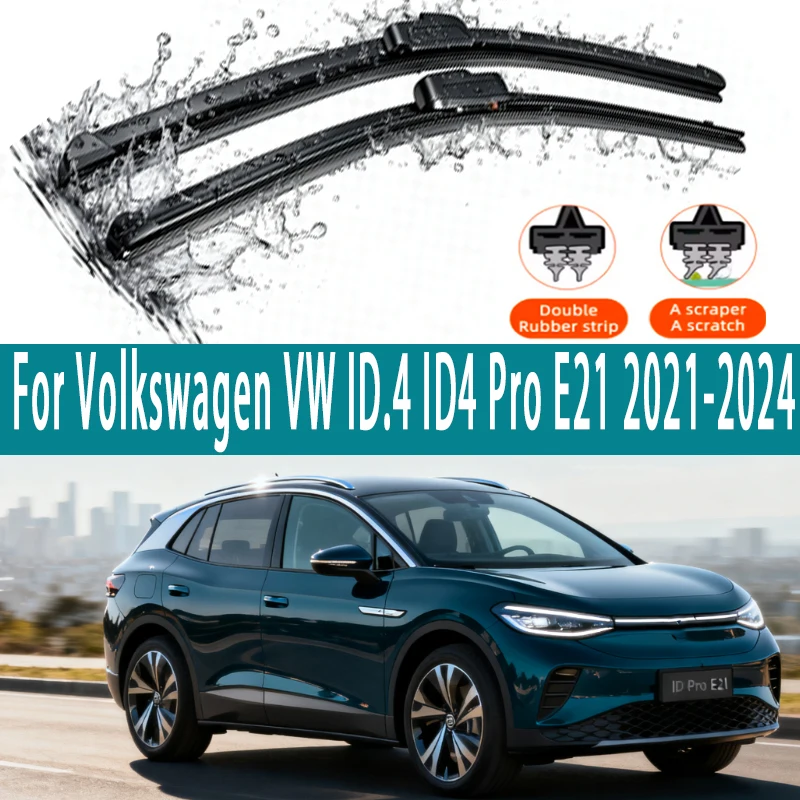 

LHD Front Wiper Blades For Volkswagen VW ID.4 ID4 Pro E21 2021-2024 2022 2023 GTX Windshield Window Brushes Accessories