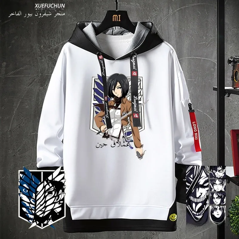 進撃の巨人-自由の翼-パーカー-ユニセックス-カジュアル-フリースジャケット-トレンド-アウターウェア-ポリエステル-スパンデックス混紡-ユースファッション