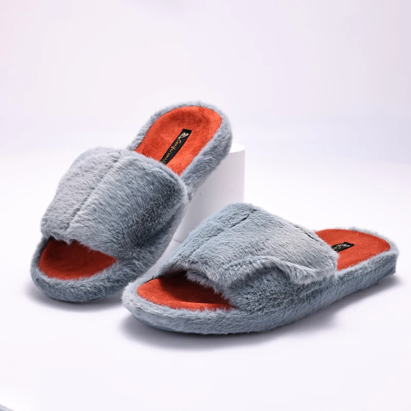 Eyriphy Warm Cotton Slippers Breathable Lightweight Home Shoes Women Cozy Soft Bottom Plush Slides Female Casual Fuzzy Slippers