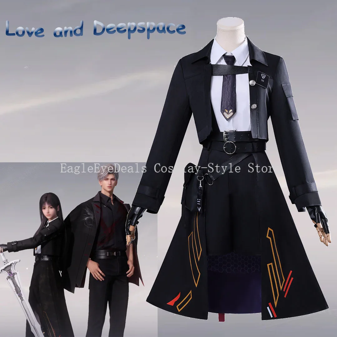 ความรักและ Deepspace Miss Hunters คอสเพลย์เครื่องแต่งกาย Nightbreaker Shadow สีดําชุดอะนิเมะเกม Battle ชุดปาร์ตี้ฮาโลวีน