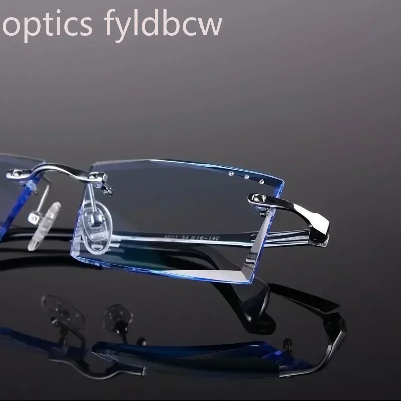 Reading Glasses Blue Light Blocking Men Titanium Myopia Vision Aid Senior Frameless Lightweight Comfortable Durable Flexible