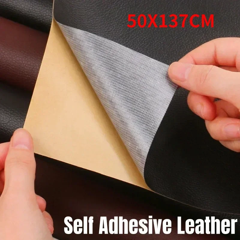 50x137CM strong self-adhesive paper artificial PU leather fabric patch car seat sofa furniture repair patch