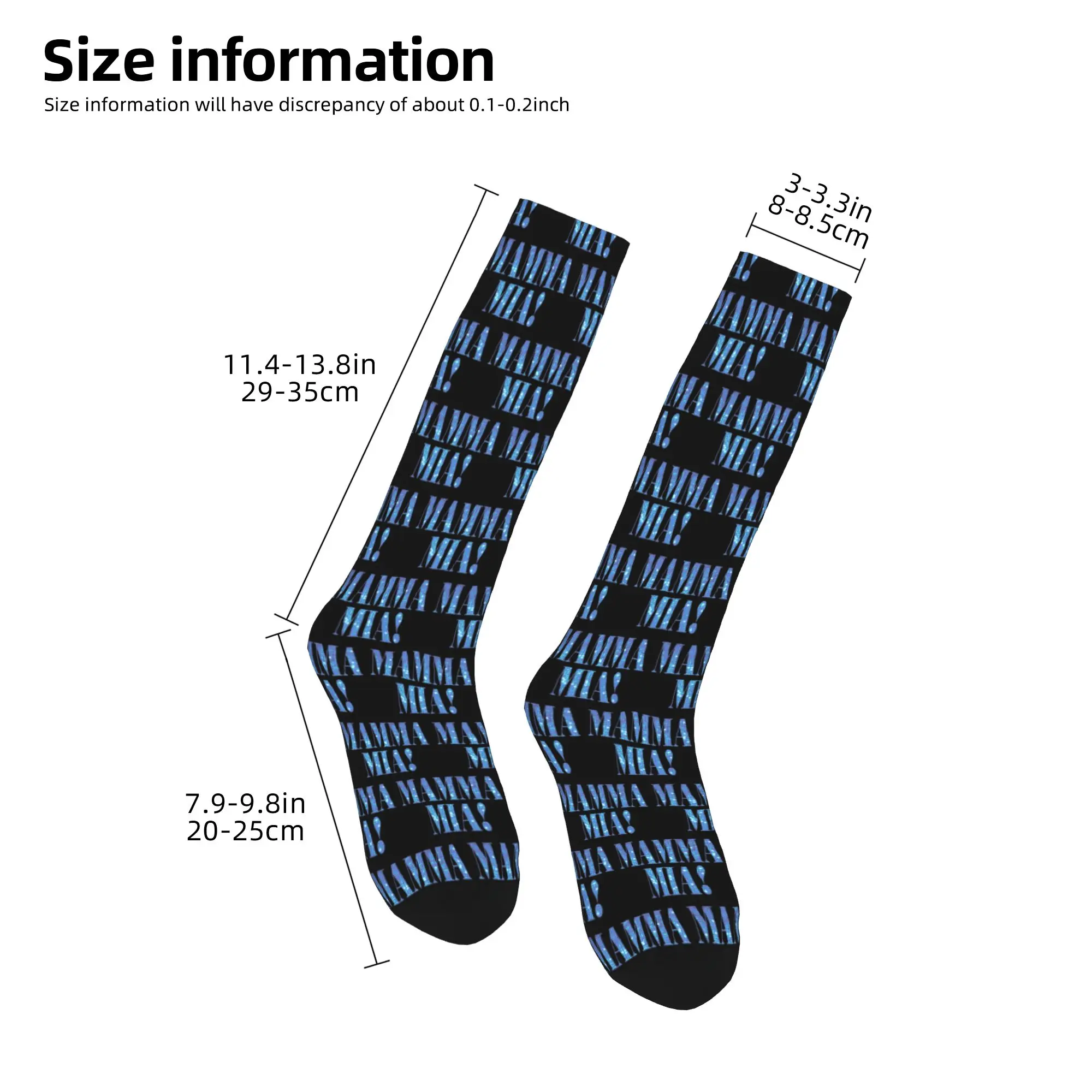 All Seasons Crew Bas Mamma Mia -disque Chaussettes Harajuku Casual Hip Hop Longues Chaussettes Accessoires pour Hommes Femmes Cadeaux de Noël