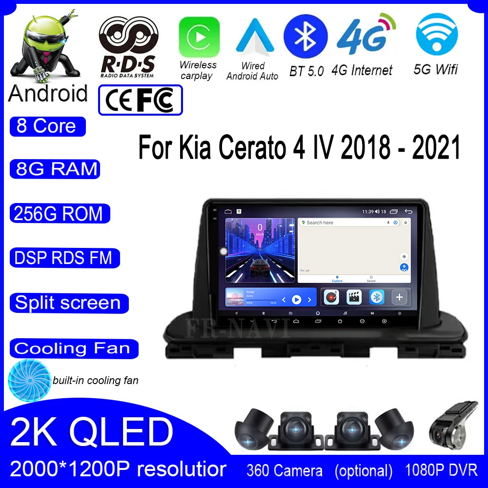 

Touch Screen For Kia Cerato 4 IV 2018 - 2021 DSP Car Video Player Radio Multimedia GPS Navigation Bluetooth Wifi+4G