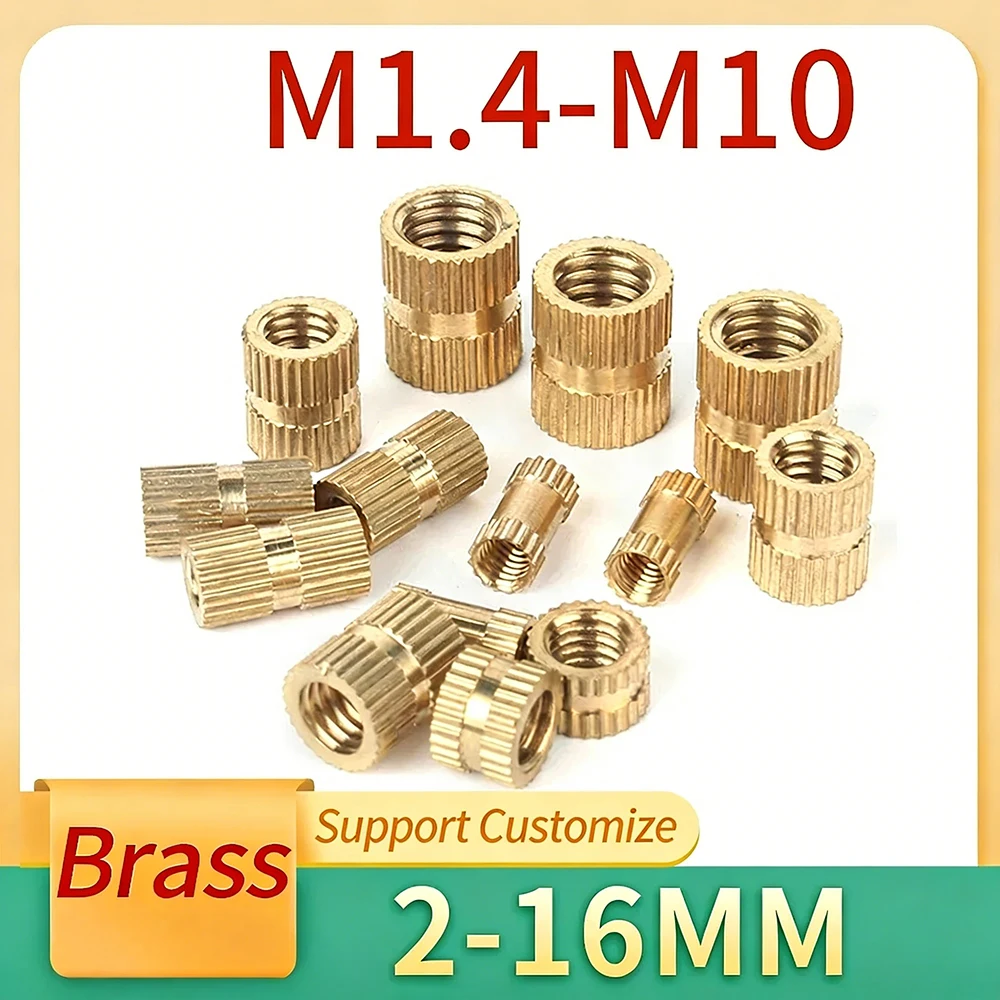 5-100Pcs M.4-M8 Brass Insert Nut Injection Molding Brass Knurled Thread Embedded Inserts Nuts Nutsert Support Customize