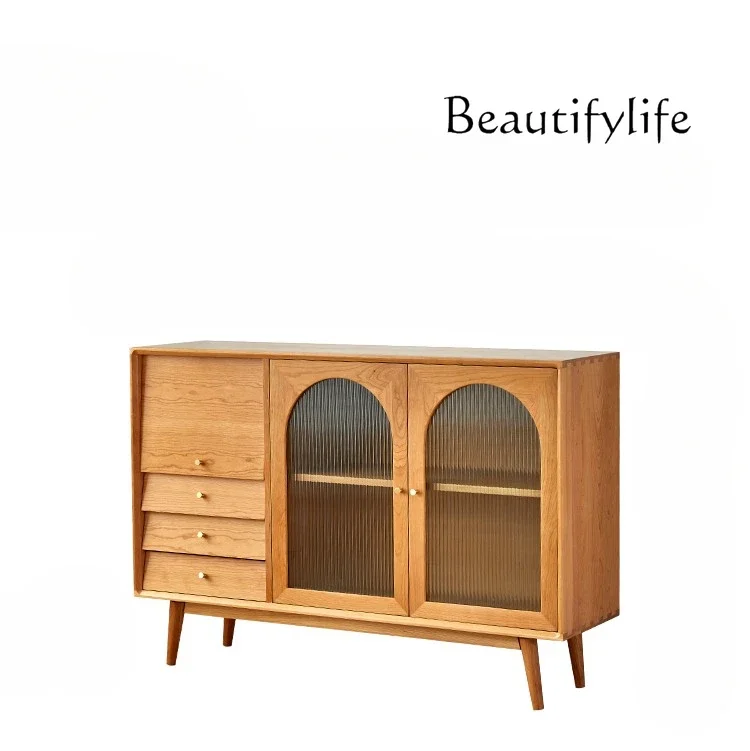 

N N Cherrywood Solid Wood Dining Side Walnut Dining Side Cupboard Tea Cabinet Dining Side Cabinet Storage Tea Cabinet