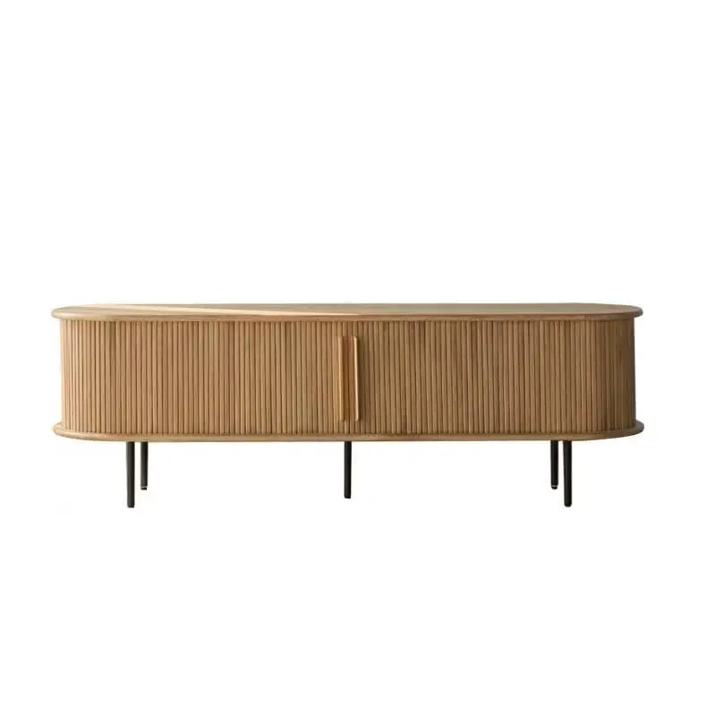 &#Modern TV Stand with Power Outlet Media Console with Doors for TVs 65 in and up Adjustable Shelves Living Room & Bedroom