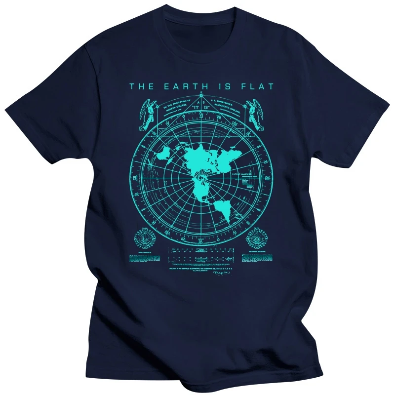 Flat Earth Map T-Shirt Earth Is Flat, Firmament, Lies, New World Order Family Tee Shirt For Men Euro Size Tops