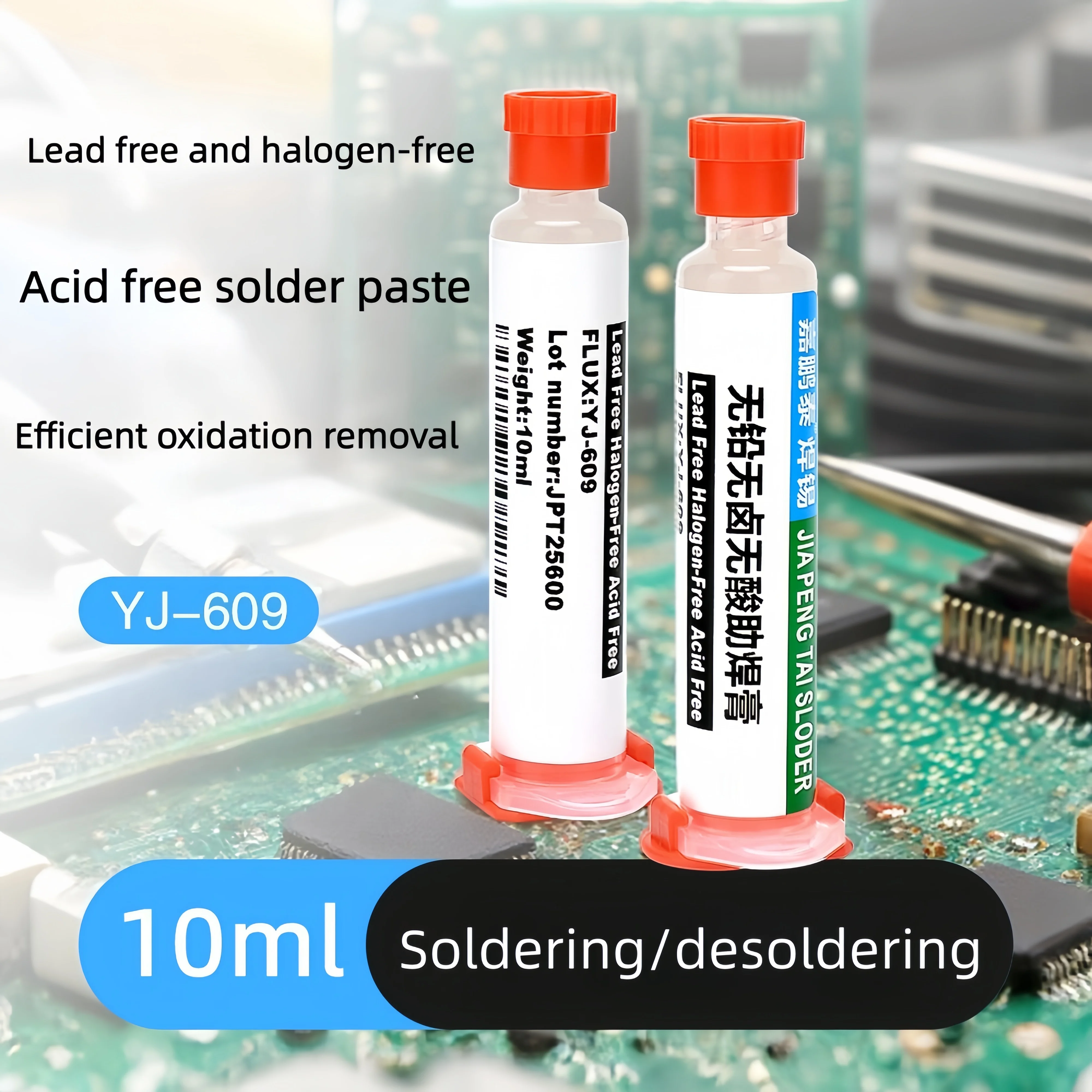 YJ-609 10ml No-Clean BGA Solder Flux Paste, BGA Reballing Flux for PCB SMD Chip Repair Welding