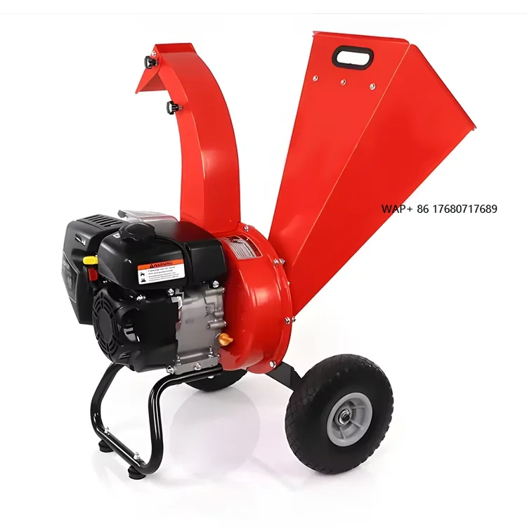 Gas-Powered Portable Wood Chipper Shredder, Durable Garden Waste Processor, Efficient for Branch/Leaf Shredding
