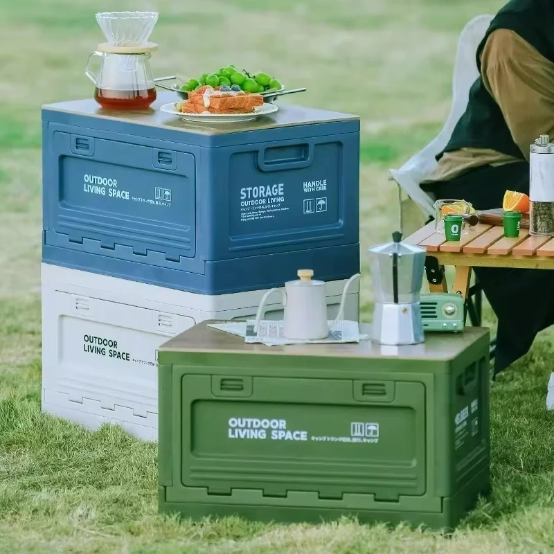 Camping storage box, trunk organizer, camping picnic camping box, car folding outdoor bench and chopping board image 2
