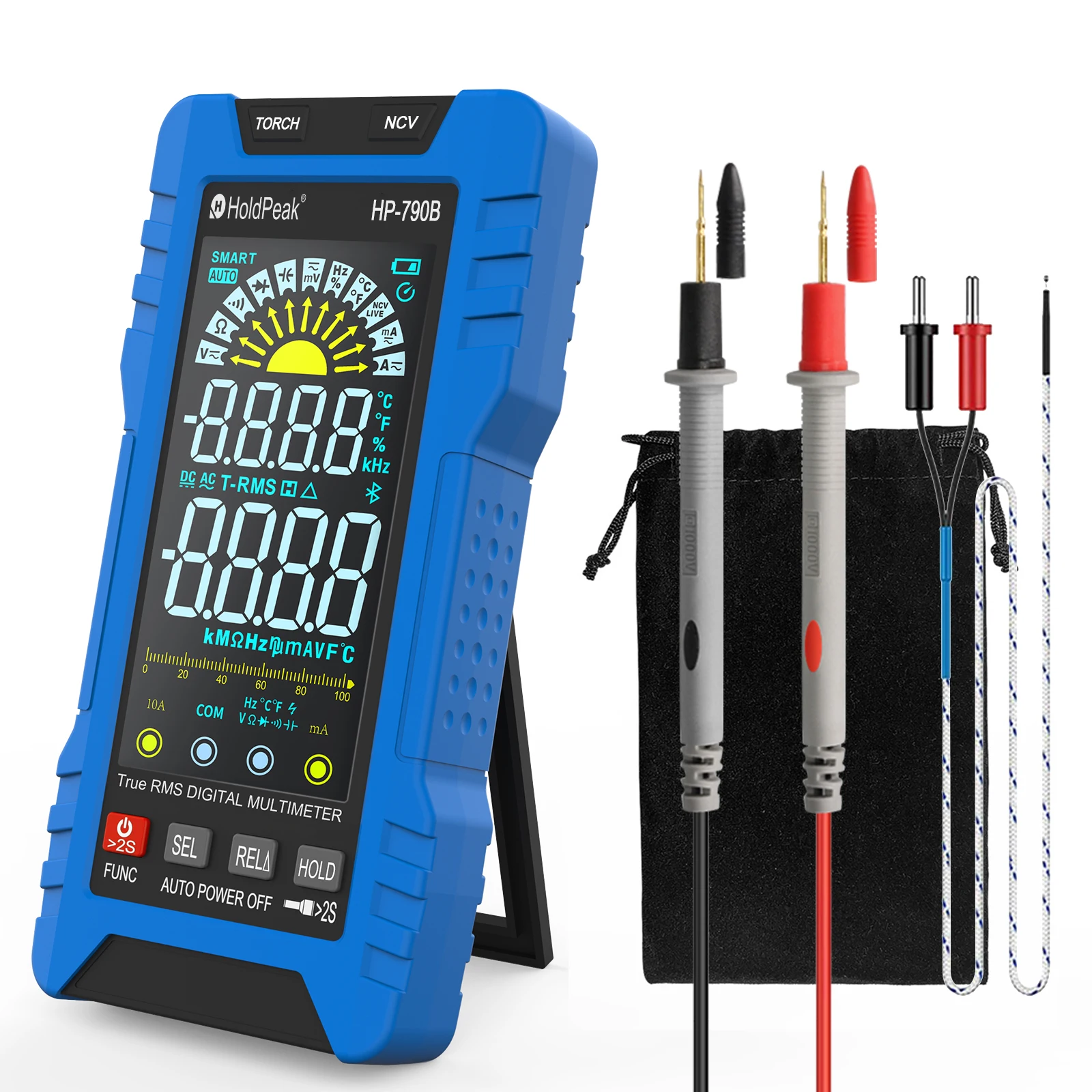 

Portable Digital Multimeter,HP-790B Auto Ranging Digital Multimeter,6000 Counts, Colour LCD Display, Easy To Operate, Easy To Ca