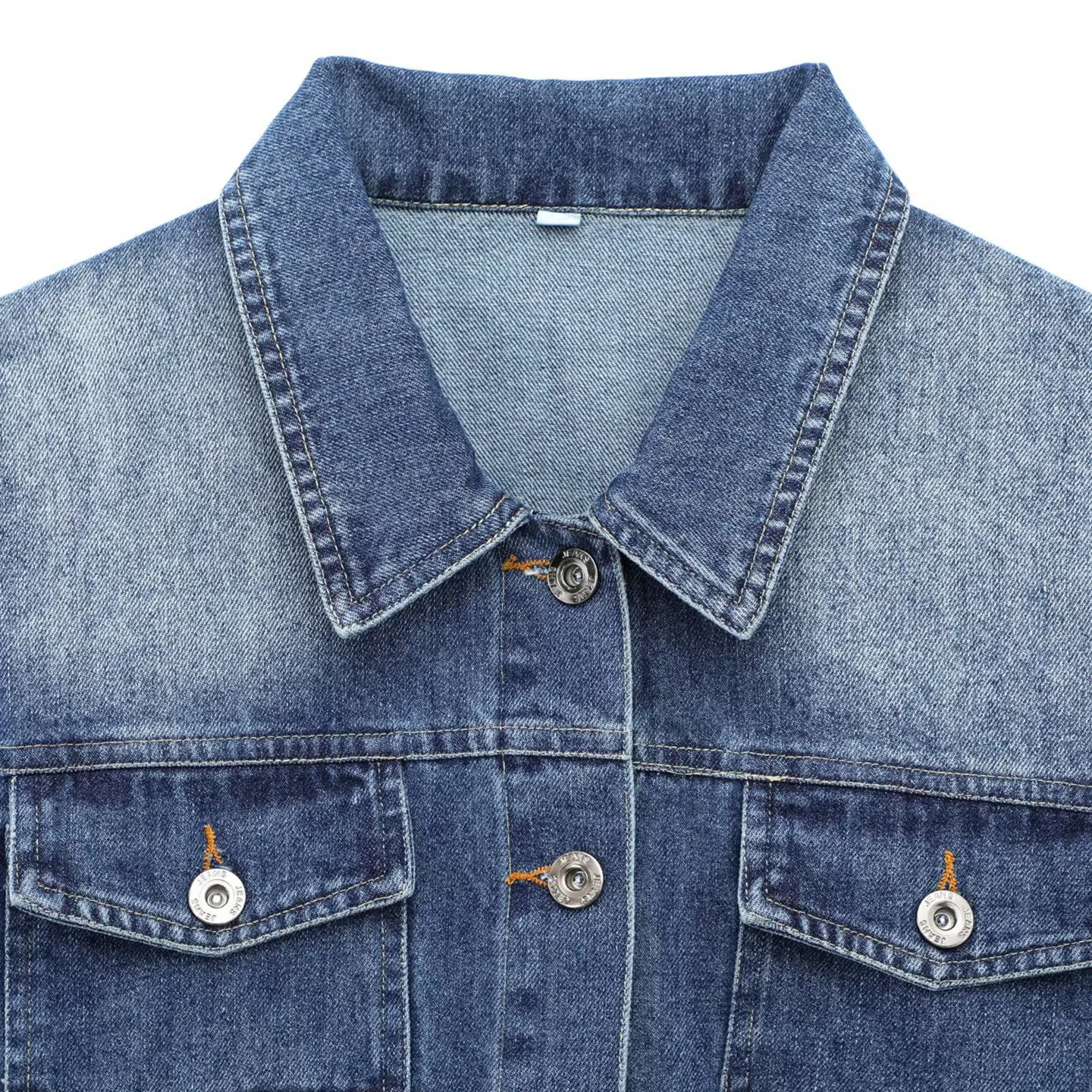 Women's Fashionable Long Sleeve Collared Denim Jacket And Loose Pants Set Washed out Style Versatile And Stylish Autumn Wear