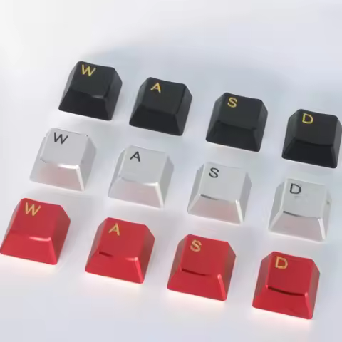 Aluminum Keycaps Custom Metal Cherry Keyboard Caps Silver Black WASD Direction Keycaps for Mechanical Keyboard Game Accessories