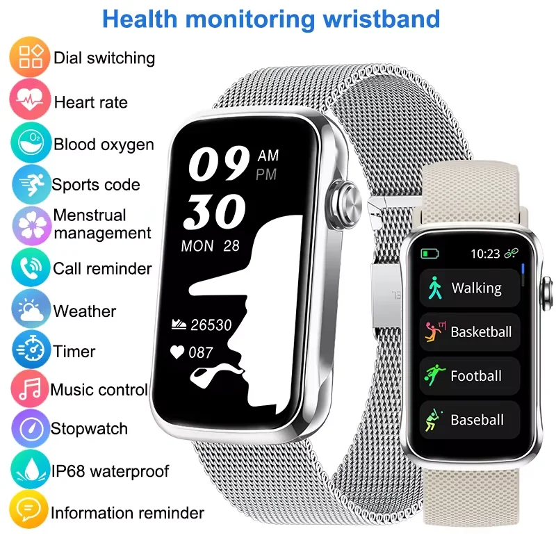 

Новый умный браслет, женские умные часы, спортивные часы для здоровья, Bluetooth-вызов, часы на заказ, циферблат, водонепроницаемые женские часы, умные часы для телефона IOS