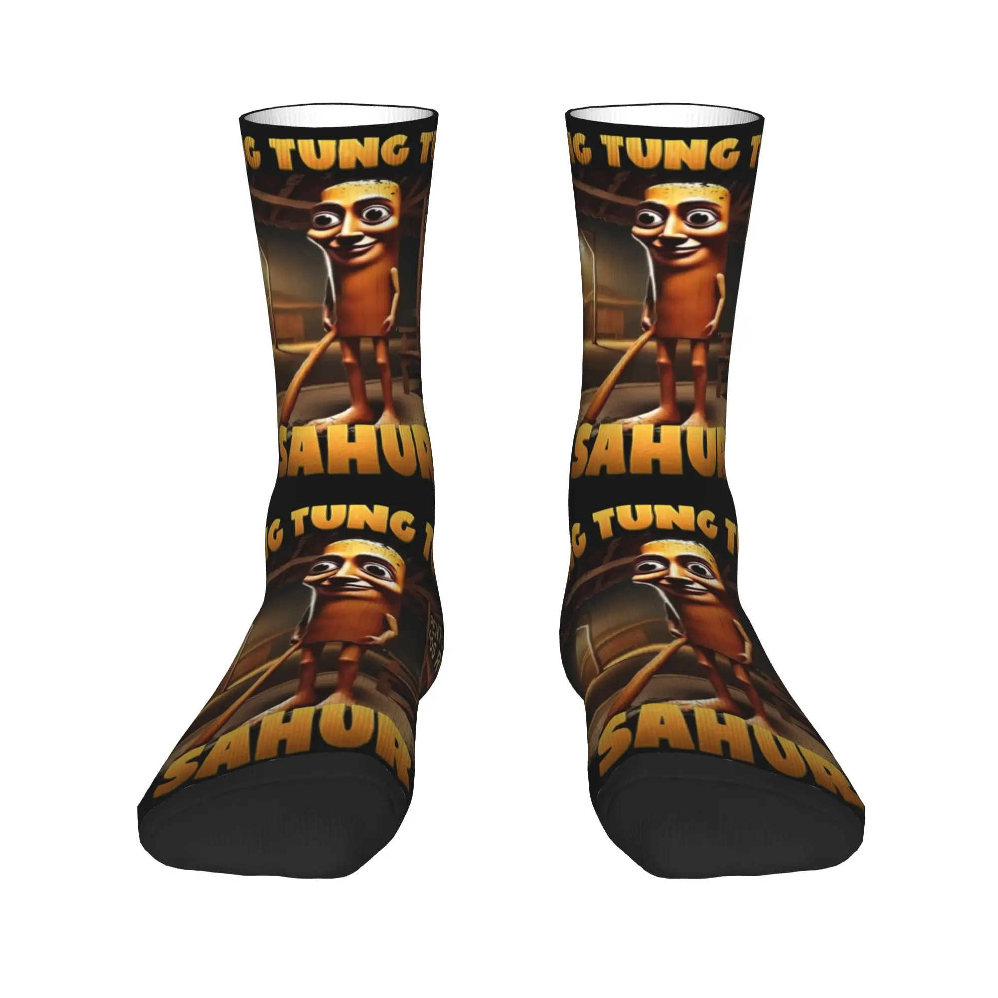 Kawaii Tung Tung Tung Sahur Funny Meme Italian Brainrot Socks Women Men Warm 3D Printed  Sports Football Socks