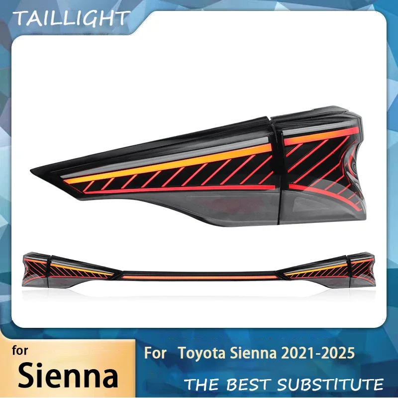 Car Rear Lights For Toyota Sienna 2021-2025 Accessories Tail Lights Modified Through Led Brake Reverse Taillights Assembly