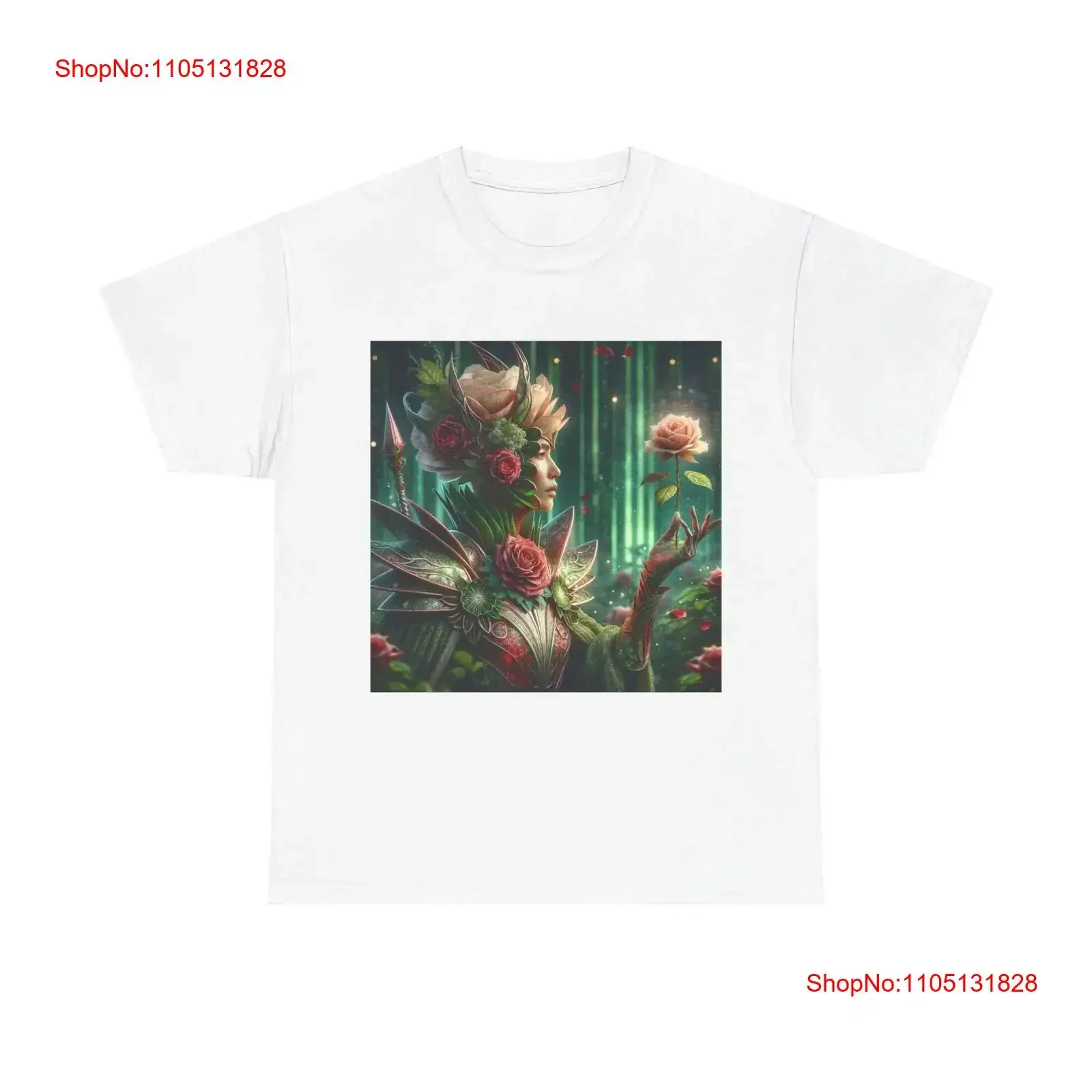 

Adult T Shirt Thorned Rose Guardian Digital Artwork vintage Washed Stylish designer clothes fashion Casual Versatile