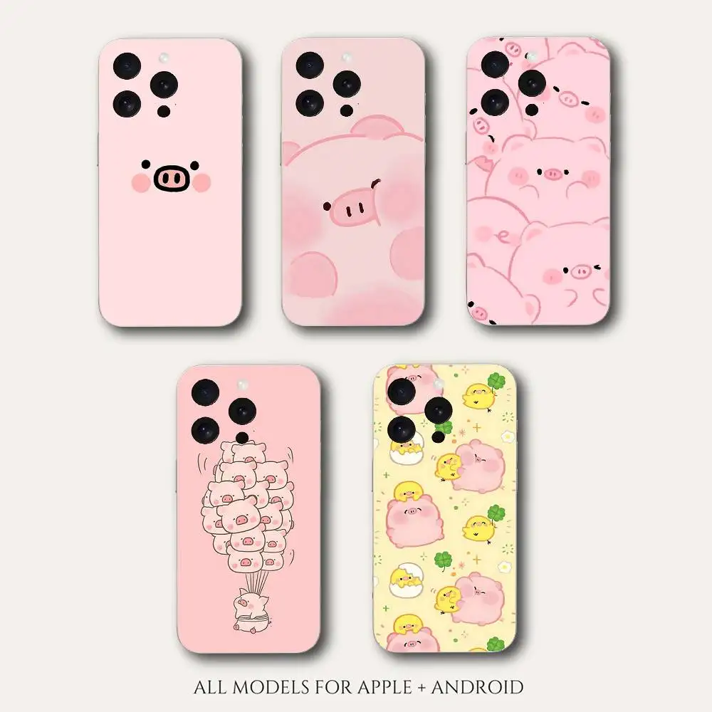 

Cute Pink Pig Phone Case For IPhone 17 16 15 14 Plus 13 12 11 Pro Max Phone Back Cover Transparen