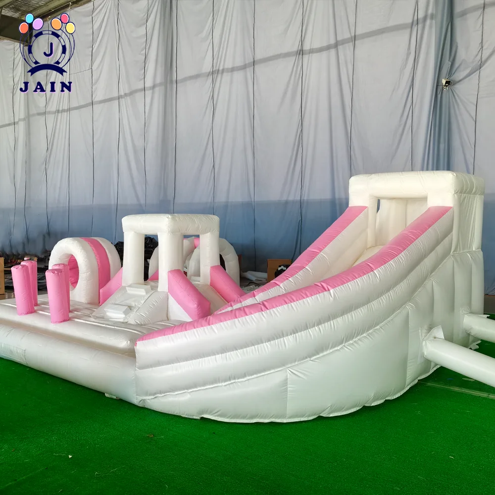 Afbeelding 6: 20×13FT Opblaasbaar Wit Spatkussen Waterhindernisbaan Outdoor Spatzwembad Zachte speelapparatuur Opblaasbaar zwembad voor kinderen
