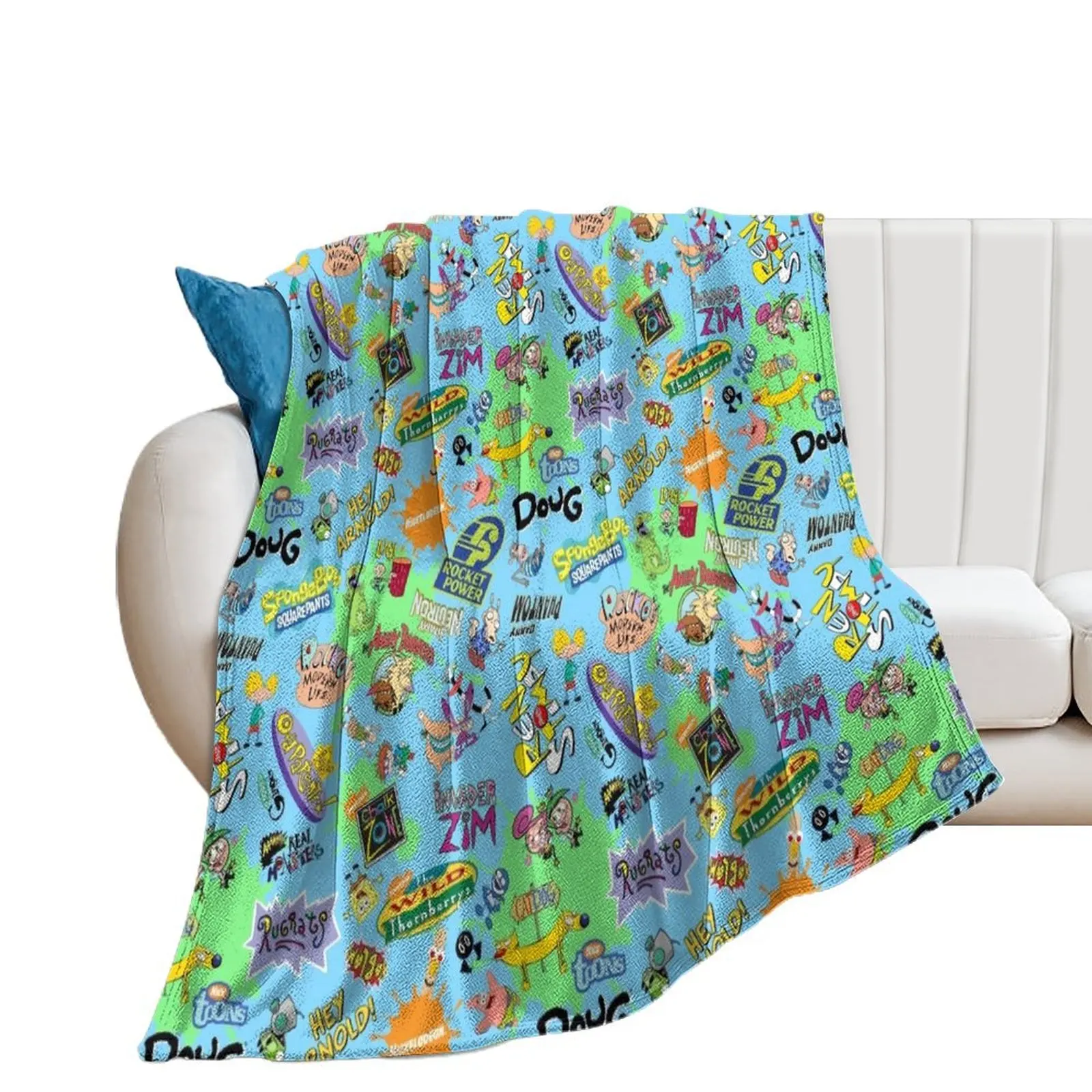 

Nicktoons Hawaiian Print-a-Palooza! Throw Blanket valentine gift ideas Plush Soft Plaid Blankets