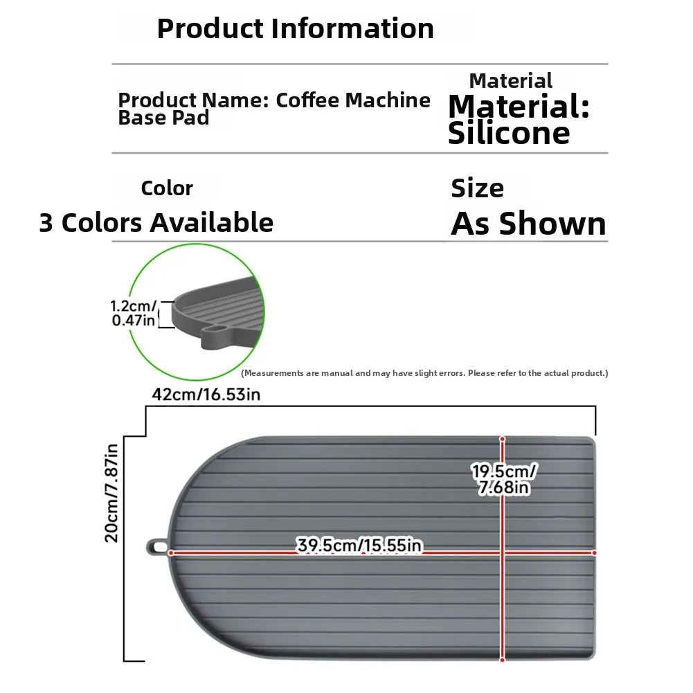 NonSlip Silicone Coffee Machine Mat With Raised Edge Heat Resistant Drip Tray For Bar Counter Easy Clean Spill Proof Pad 42x20cm