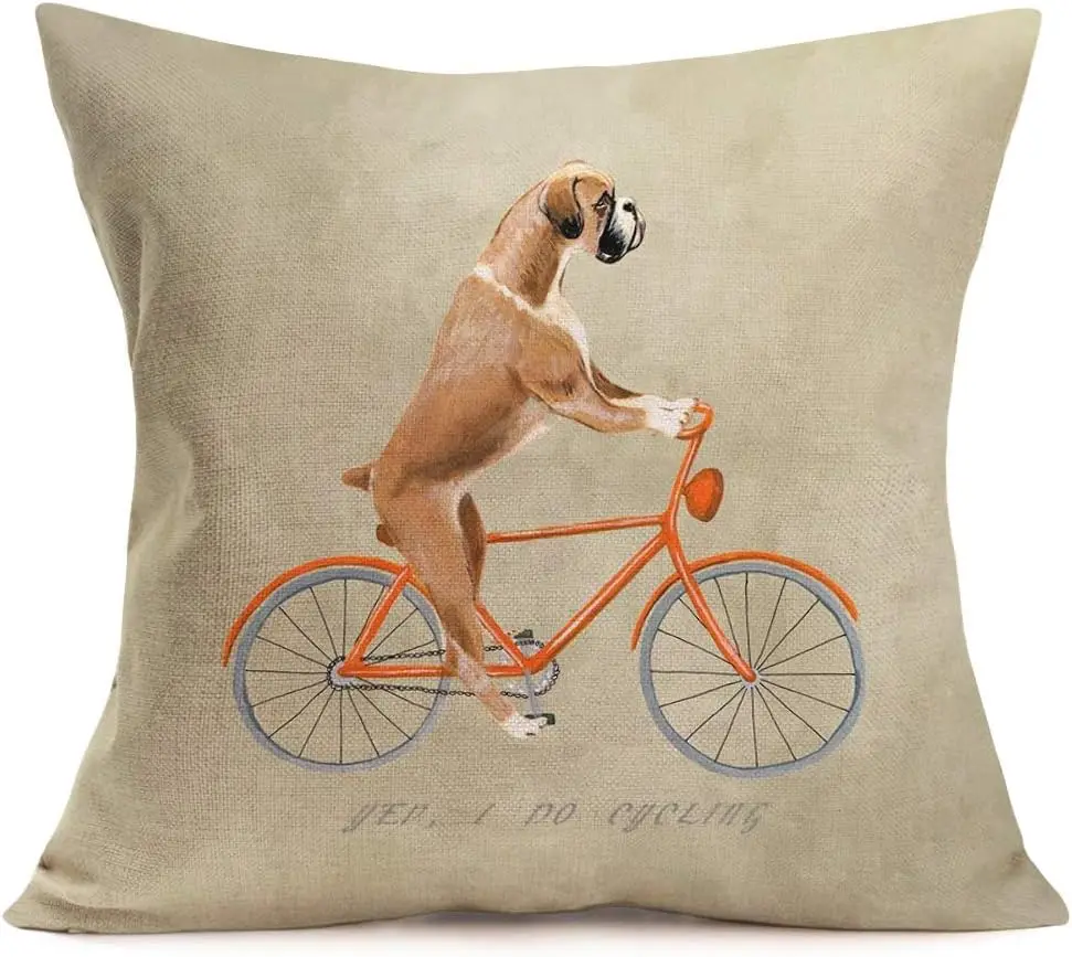 Riding Pattern Pillow Cover Funny Quotations Home Sofa Decoration Cushion Cover Linen Square Pillowcase  Autumn pillowcase