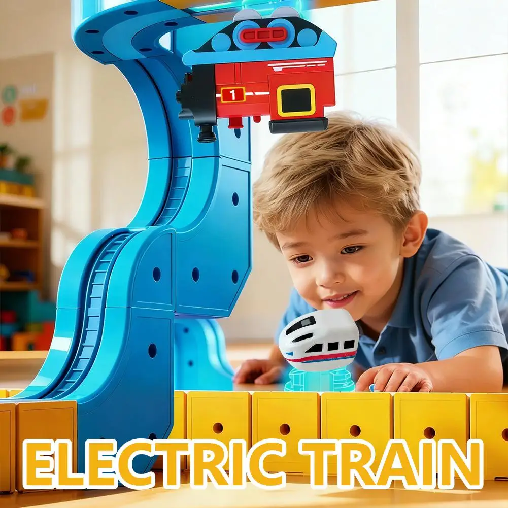 Electric Train Toy Magnetic Track Compatible Classic Train High Speed Rail Model Kids Educational Toy Birthday Gift Boys Girls
