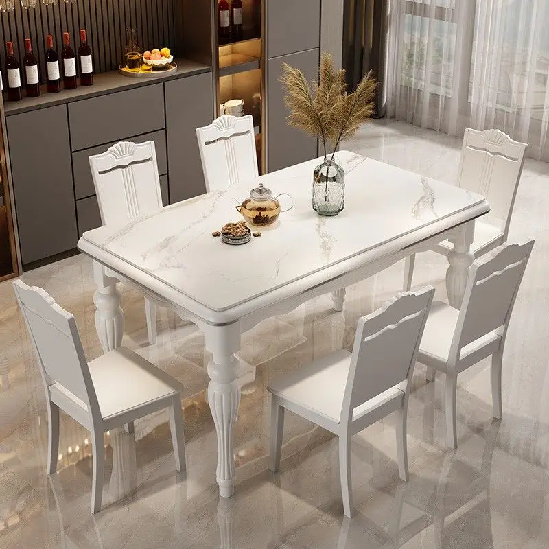 Mesas De comedor modernas japonesas, Mesas De comedor centrales De lujo blancas De madera, Mesas De comedor para habitación, muebles para el hogar