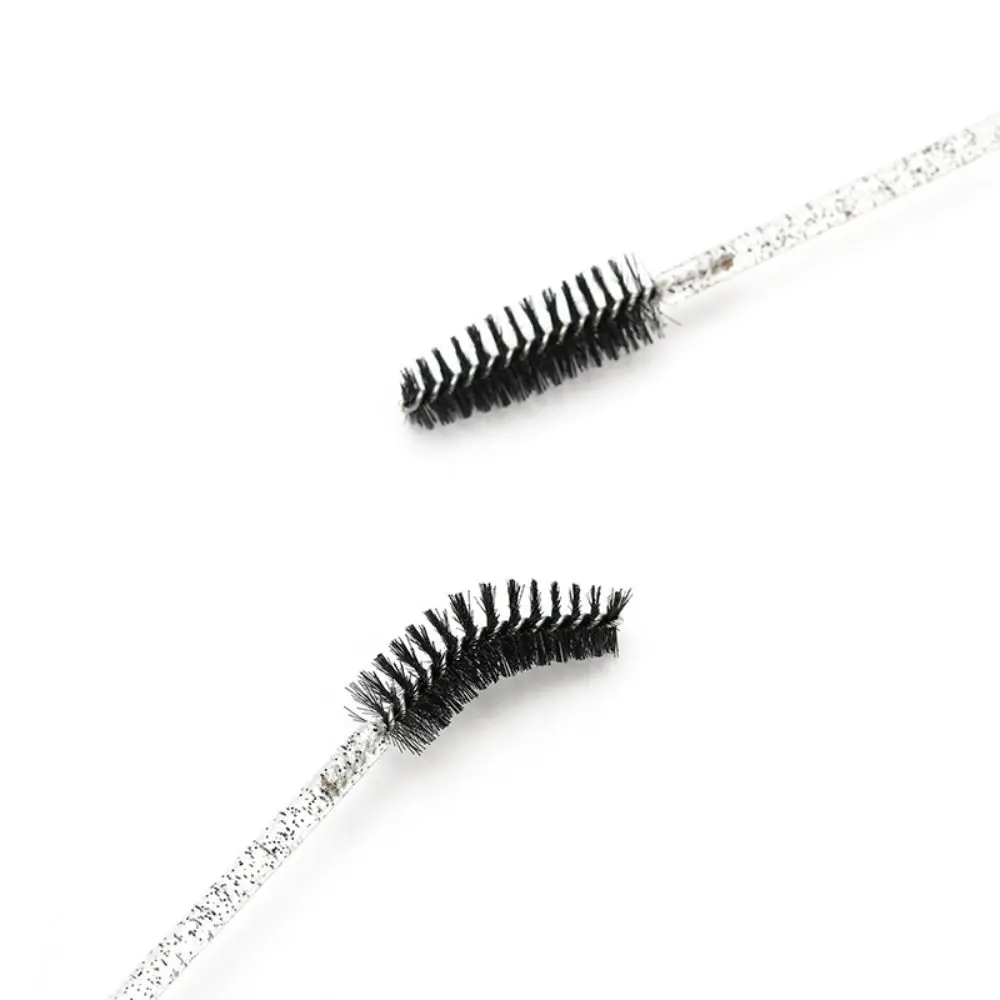 Brosse à mascara transparente avec peigne rond et oreilles de lapin, tube multicolore, extension de cils, baguette à paillettes