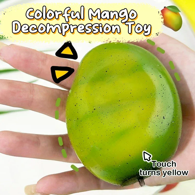 Pinch toys, plush toys, color changing mango mocha, slow rebound pressure release toys, stress relieving toys