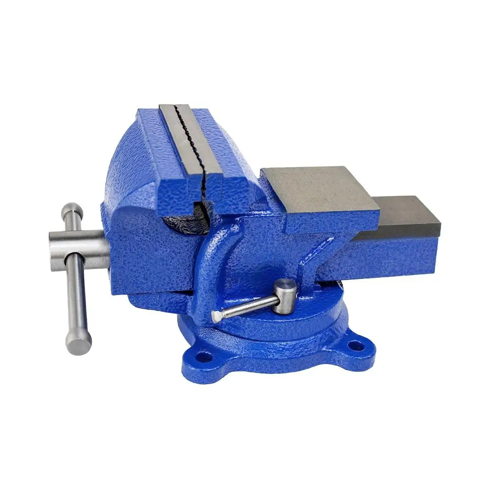 5' Heavy Duty Bench Vise Anvil Swivel Base Cast Steel Clamp Metalworking Tool