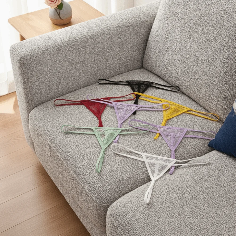 Lingerie Flower Mesh Women Lace Transparent Thongs Thin Belt Seamless Lace T-back Briefs Underwear Floral Sheer T Panties Ladies