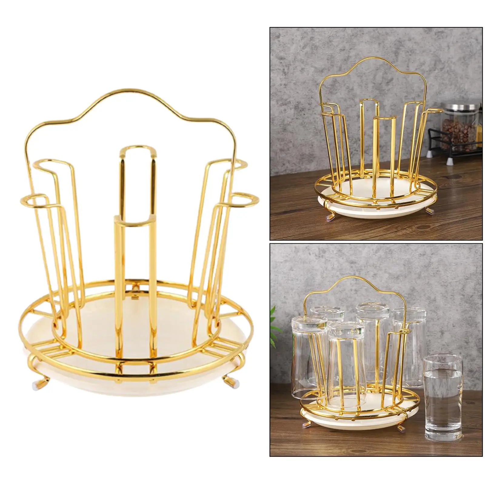 Nordic Style Metal Countertop Mug Holder, Dryer Kitchen Coffee Mug Tree Countertop Tea Cups Holder Stand