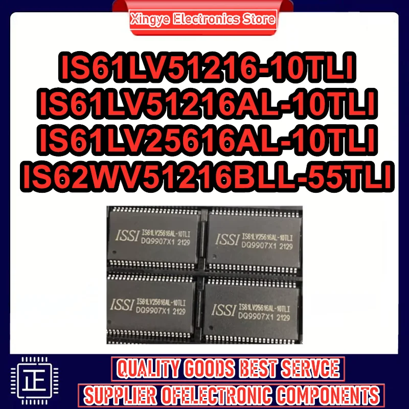 5 uds IS61LV51216-10TLI IS61LV51216AL-10TLI IS61LV25616AL-10TLI IS62WV51216BLL-55TLI TSOP44 IC chipset nuevo en stock