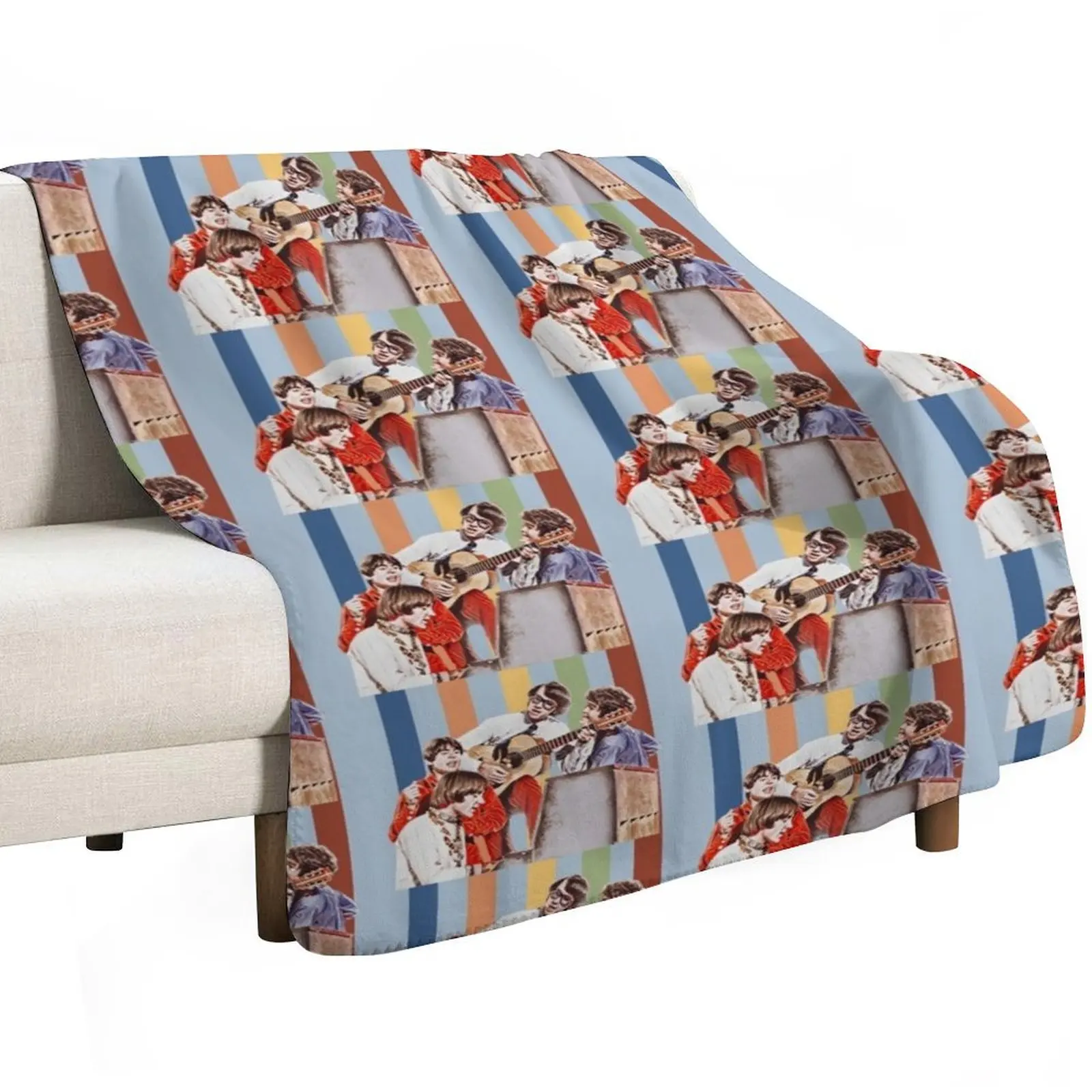 

Monkees Throw Blanket Loose Cute Soft Plaid Blankets