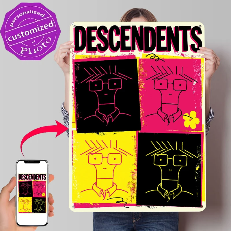Descendents Pop Art Metal Poster Customized Wall Art Retro Vintage Tinplate Signs for Room Decorations Bedroom Decoration Decor