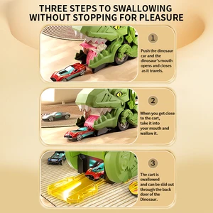 Carro de brinquedo do tiranossauro rex para crianças, trilha do dinossauro, enigma, presente do bebê de 3-6 anos 6 principais vendas garrafa jurassic park - №3