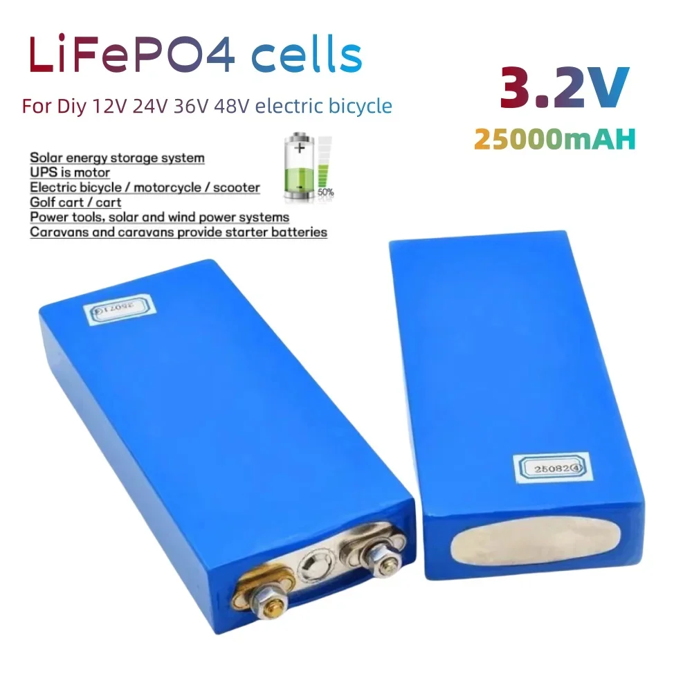 3.2V 25AH 5C LiFePo4 Power Supply Lithium Battery 12V 24V RV, Camping, Drone, Robot, Golf Cart, Outdoor, Battery Assembly, Etc