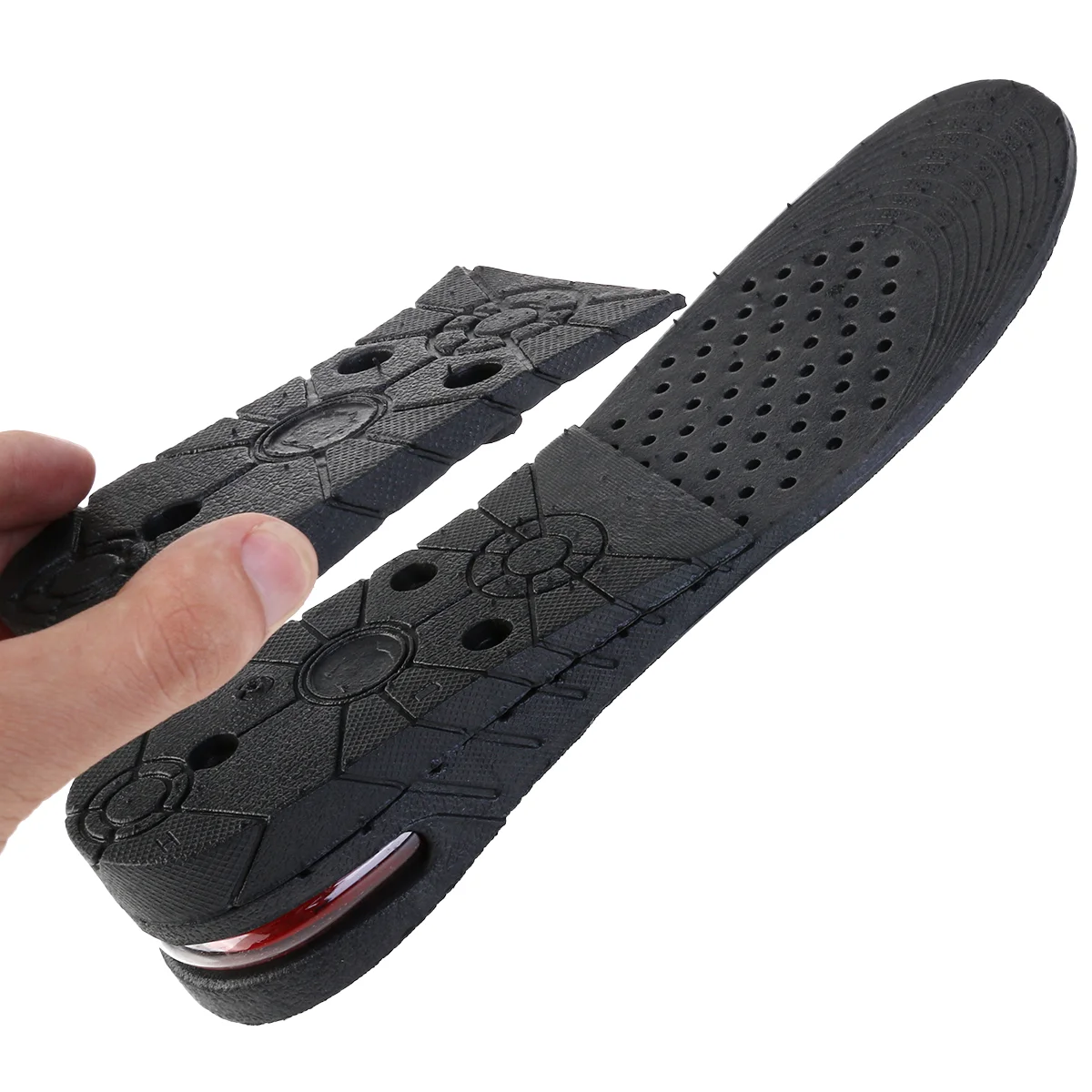 PIXNOR Pair of Unisex 3-layer 6CM PU Increase Height Insole Taller Pad