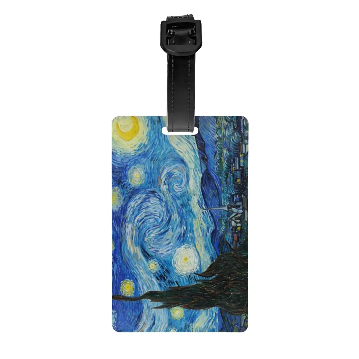 Custom Vincent Van Gogh Starry Night Luggage Tag Privacy Protection Oil Painting Art Baggage Tags Travel Bag Labels Suitcase