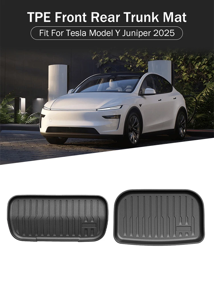 NeuFür Tesla ModelY Juniper2025 Vorne Hinten Stamm Matten Cargo Liner Wasserdichte Anti-slip TPE Pads Alle Wetter Innen Zubehör – Detail 1
