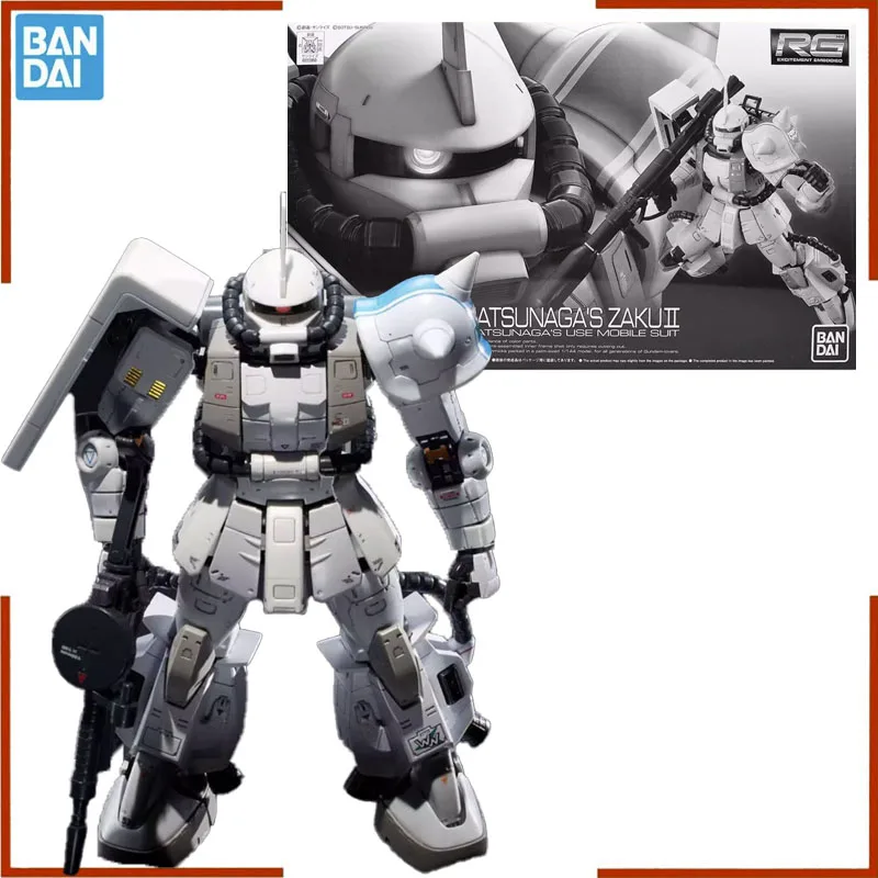 Bandai Original RG 1/144 GUNDAM Anime Model MS-06R-1A SHIN MATSUNAGA'S ZAKUⅡ Action Figure Assembly Model PB Toys Gifts for Kids