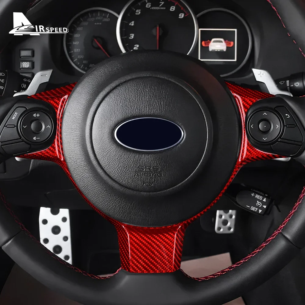 For Subaru BRZ Toyota 86 2017 2018 2019 2020 2021 2022 2023 2024 Real Hard Carbon Fiber CoverCar Steering Wheel Frame Sticker