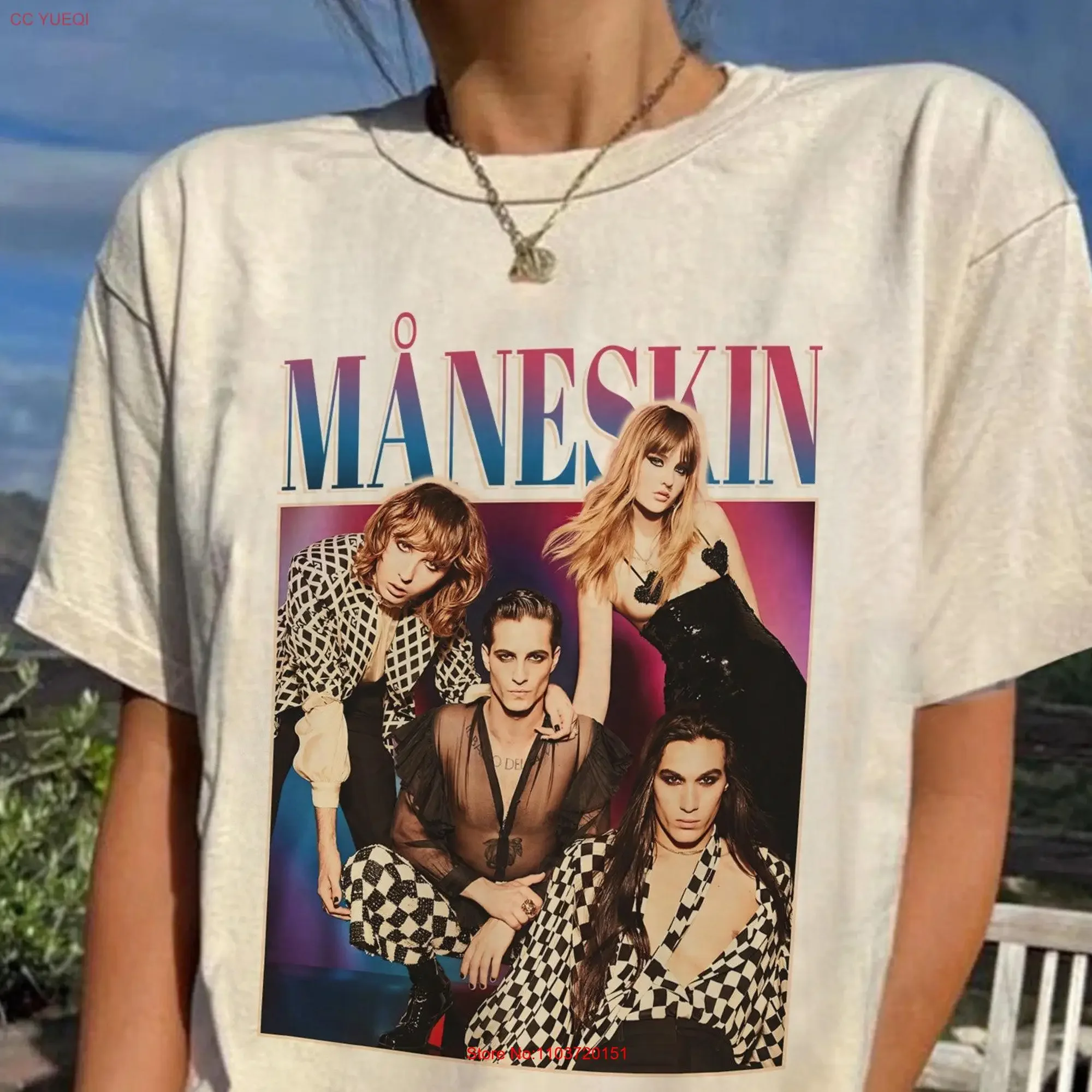 Maneskin Vintage T Shirt Måneskin Tour Rock Band for Men long or short sleeves