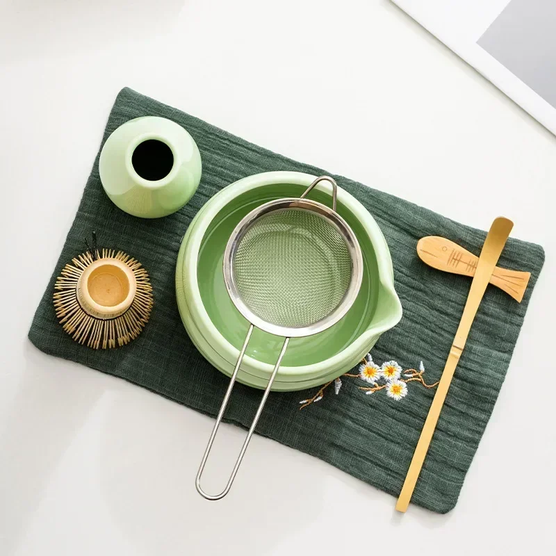 Batidor de polvo de té verde Matcha, herramienta de bambú para ceremonia japonesa, cepillo exquisito, Kit de regalo para Cultura de té, 4/7 piezas