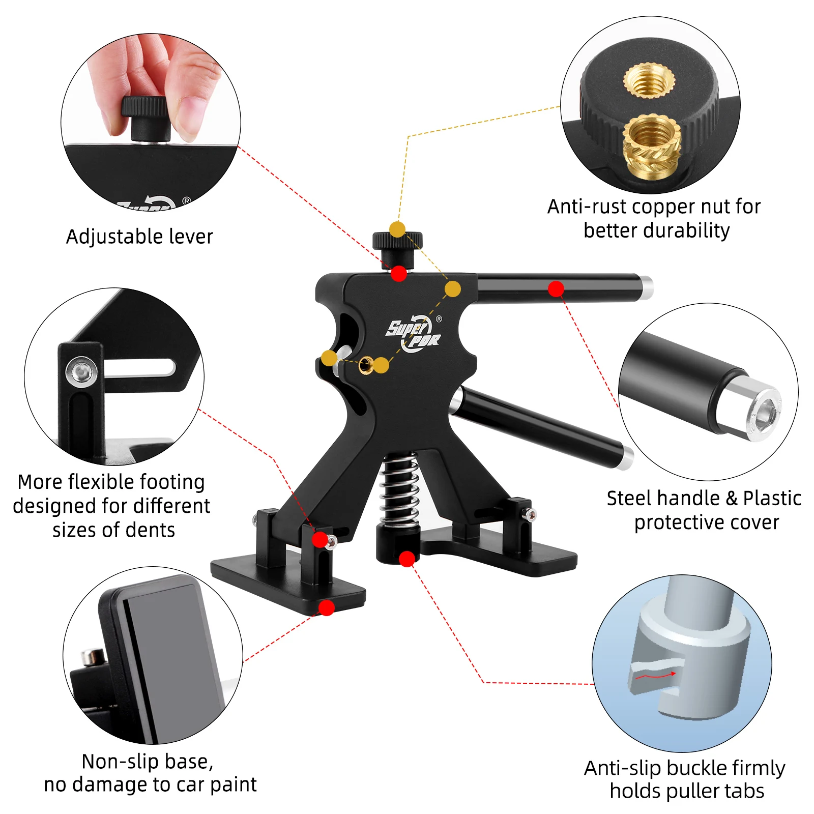 Strumenti di riparazione di ammaccature per Auto professionali Kit di riparazione di ammaccature senza vernice Kit di rimozione di ammaccature per carrozzeria senza vernice estrattore di ammaccature per Auto
