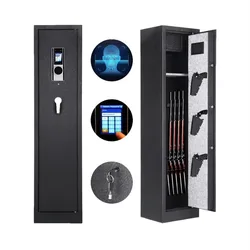 Gun Safe Biometric Long Gun Safe Box with Handgun Pockets and Built-in Lockable Box, and Silent Mode Long Large Cabinets Gun