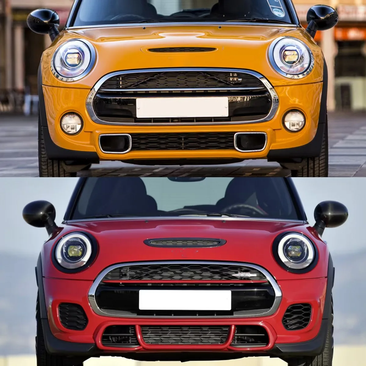 إطار الشواية الأمامية لـ Mini F55 F56 F57 2014 2015 2016 2017 2018 2019 2020 2021 كروم المصد الأمامي مصبغة غطاء محيطي الكسوة